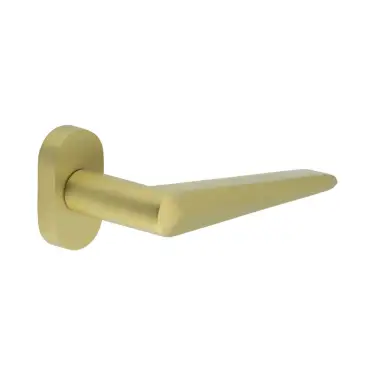 Click Here To Enlarge This Photo Of CR-107C4SB Frelan Hardware CRES Multi Point Oval Rose Door Handle Satin Brass &lpar;SS316&rpar;
