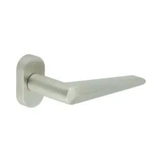 CR-107C4SSS Frelan Hardware CRES Multi Point Oval Rose Door Handle Satin Stainless Steel &lpar;SS316&rpar;