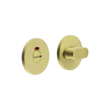 Click Here To Enlarge This Photo Of CR-801AJ7SB Frelan Hardware CRES Thumb Turn & Release &lpar;Round Rose&rpar; with Indicator Satin Brass &lpar;SS316&rpar;