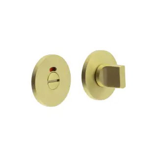 CR-802AJ7SB Frelan Hardware CRES Thumb Turn & Release &lpar;Round Rose&rpar; with Indicator Satin Brass &lpar;SS316&rpar;