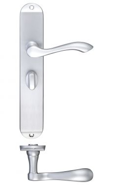 Click Here To Enlarge This Photo Of FB033SC - Zoo Hardware Fulton & Bray 'Arundel' Lever Bathroom &lpar;57mm c&sol;c&rpar; Handles on Long Backplate &lpar;245 x 42mm&rpar; Satin Chrome
