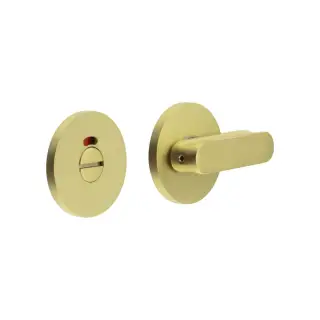 CR-803AJ7SB Frelan Hardware CRES Thumb Turn & Release &lpar;Round Rose&rpar; with Indicator Satin Brass &lpar;SS316&rpar;