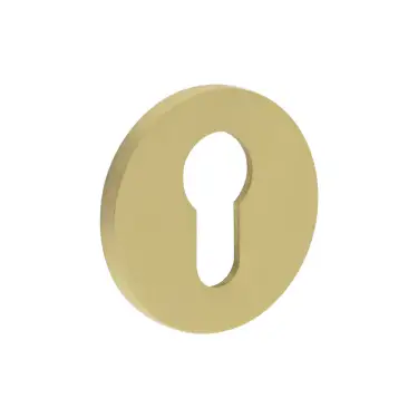 Click Here To Enlarge This Photo Of CR-S10SB Frelan Hardware CRES Euro Keyway &lpar;Round Rose&rpar; Escutcheon Satin Brass &lpar;SS316&rpar;