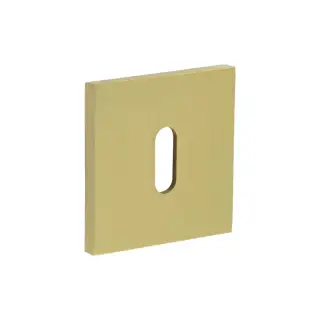 CR-T10SB Frelan Hardware CRES Standard Keyway &lpar;Square Rose&rpar; Escutcheon Satin Brass &lpar;SS316&rpar;