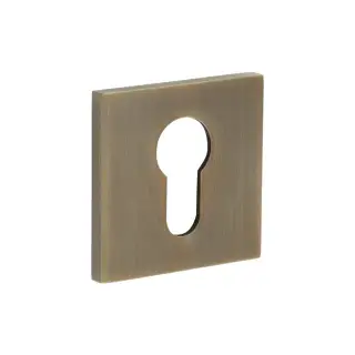 CR-U10AB Frelan Hardware CRES Euro Keyway &lpar;Square Rose&rpar; Escutcheon Antique Brass &lpar;SS316&rpar;