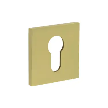 Click Here To Enlarge This Photo Of CR-U10SB Frelan Hardware CRES Euro Keyway &lpar;Square Rose&rpar; Escutcheon Satin Brass &lpar;SS316&rpar;