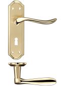 FB041SBPB - Zoo Hardware Fulton & Bray 'Lincoln' Lever Lock &lpar;57mm c&sol;c&rpar; Handles &lpar;180 x 48mm&rpar; Satin&sol;Polished Brass