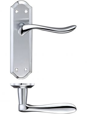 Click Here To Enlarge This Photo Of FB042SCCP - Zoo Hardware Fulton & Bray 'Lincoln' Lever Latch Handles &lpar;180 x 48mm&rpar; Satin&sol;Polished Chrome