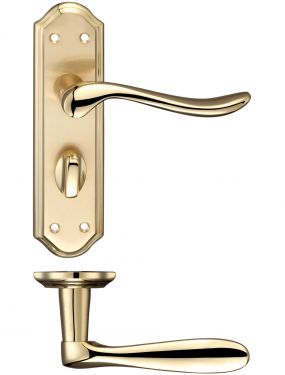 Click Here To Enlarge This Photo Of FB043SBPB - Zoo Hardware Fulton & Bray 'Lincoln' Lever Bathroom &lpar;57mm c&sol;c&rpar; Handles &lpar;180 x 48mm&rpar; Satin&sol;Polished Brass