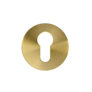 RT001-SLIM-PVDSB - Zoo Hardware Rosso Tecnica Slim 4mm Euro Profile Escutcheons &lpar;Pair&rpar; - PVD Satin Brass