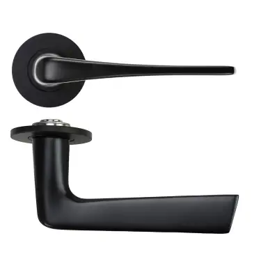 Click Here To Enlarge This Photo Of RT020-SLIM-PVDBLK - Zoo Hardware Rosso Tecnica 'Como' Lever on 4mm Round Slim Rose &lpar;Sprung&rpar; - PVD Black