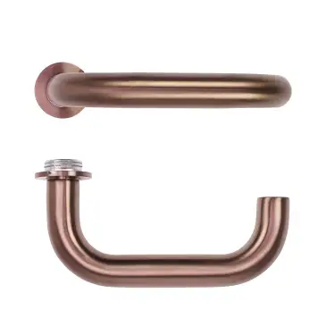 Click Here To Enlarge This Photo Of RT030-MINI-PVDBZ - Zoo Hardware Rosso Tecnica 'Maggiore' Lever on Round Mini Rose - PVD Satin Bronze