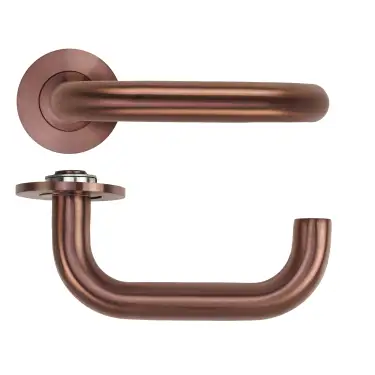 Click Here To Enlarge This Photo Of RT030-SLIM-PVDBZ - Zoo Hardware Rosso Tecnica 'Maggiore' Lever on 4mm Round Slim Rose &lpar;Sprung&rpar; - PVD Satin Bronze