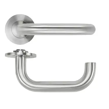 Click Here To Enlarge This Photo Of RT030-SLIM-SSS - Zoo Hardware Rosso Tecnica 'Maggiore' Lever on 4mm Round Slim Rose &lpar;Sprung&rpar; - Satin Stainless Steel