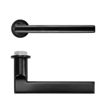 Click Here To Enlarge This Photo Of RT040-MINI-PVDBLK - Zoo Hardware Rosso Tecnica 'Varese' Lever on Round Mini Rose - PVD Black
