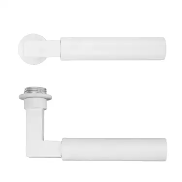 Click Here To Enlarge This Photo Of RT050-MINI-PCW - Zoo Hardware Rosso Tecnica 'Garda' Lever on Round Mini Rose - Powder Coat White