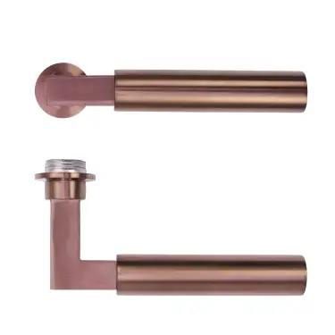 Click Here To Enlarge This Photo Of RT050-MINI-PVDBZ - Zoo Hardware Rosso Tecnica 'Garda' Lever on Round Mini Rose - PVD Satin Bronze