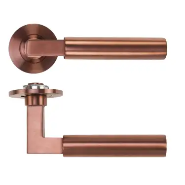 Click Here To Enlarge This Photo Of RT050-SLIM-PVDBZ - Zoo Hardware Rosso Tecnica 'Garda' Lever on 4mm Round Slim Rose &lpar;Sprung&rpar; - PVD Satin Bronze
