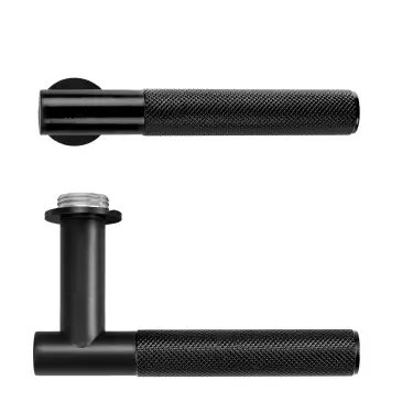 Click Here To Enlarge This Photo Of RT060-MINI-PVDBLK - Zoo Hardware Rosso Tecnica 'Orta' Lever on Round Mini Rose  PVD Black