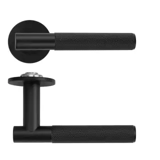 RT060-SLIM-PCB - Zoo Hardware Rosso Tecnica 'Orta' Lever on 4mm Round Slim Rose &lpar;Sprung&rpar; - Powder Coat Black