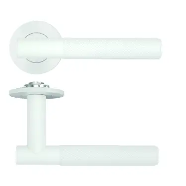 Click Here To Enlarge This Photo Of RT060-SLIM-PCW - Zoo Hardware Rosso Tecnica 'Orta' Lever on 4mm Round Slim Rose &lpar;Sprung&rpar; - Powder Coat White