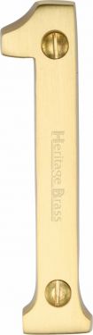 Click Here To Enlarge This Photo Of C1560 1-SB Heritage Brass Numeral 1 Face Fix 76mm &lpar;3"&rpar; Satin Brass Finish