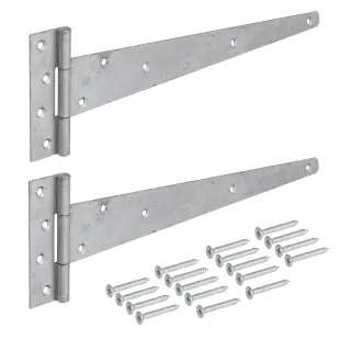 Eclipse J93832 Galvanised Medium Tee Hinge 400mm &lpar;2 Pack&rpar; with Fixings