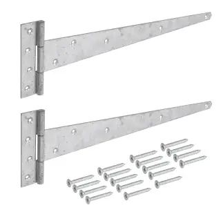 Eclipse J93838 Galvanised Medium Tee Hinge 450mm &lpar;2 Pack&rpar; with Fixings