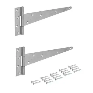 Eclipse J93773 Galvanised Strong Tee Hinge 300mm &lpar;2 Pack&rpar; with Fixings