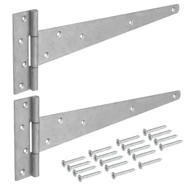 Click Here To Enlarge This Photo Of Eclipse J93774 Galvanised Strong Tee Hinge 350mm &lpar;2 Pack&rpar; with Fixings