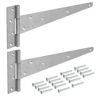 Eclipse J93774 Galvanised Strong Tee Hinge 350mm &lpar;2 Pack&rpar; with Fixings