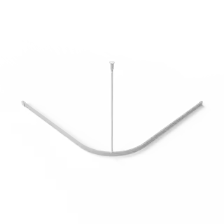 130301&sol;WH Fitzroy of London L-Shaped 1000mm x 1000mm Shower Curtain Track - White &lpar;RAL 9016&rpar;