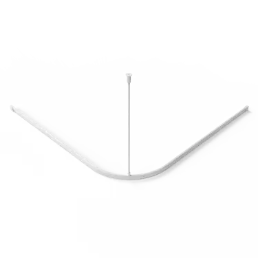 Click Here To Enlarge This Photo Of 130302&sol;WH Fitzroy of London L-Shaped 1200mm x 1200mm Shower Curtain Track - White &lpar;RAL 9016&rpar;