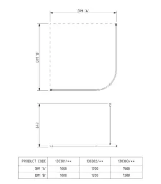 Click Here To Enlarge This Photo Of 130303&sol;WH Fitzroy of London L-Shaped 1500mm x 1200mm Shower Curtain Track - White &lpar;RAL 9016&rpar;