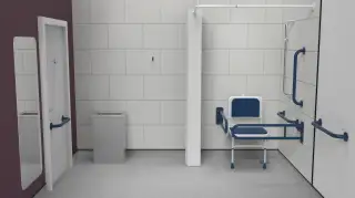230402&sol;DB Fitzroy of London Doc M Shower Pack &lpar;Stainless Steel&rpar; with Concealed Fixings - Dark Blue &lpar;RAL 5011&rpar;