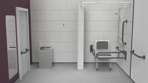 Click Here To Enlarge This Photo Of 230403&sol;DG Fitzroy of London Concealed Valve Doc M Shower Pack &lpar;Stainless Steel&rpar; with Concealed Fixings - Dark Grey &lpar;RAL 7016&rpar;