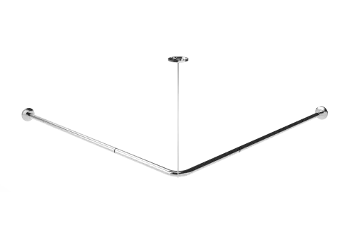 Click Here To Enlarge This Photo Of 250502&sol;SP Fitzroy of London L-Shaped 1200mm x 1200mm Stainless Steel Shower Curtain Track - Polished