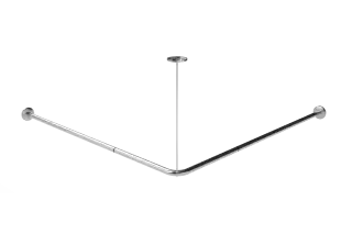 250502&sol;SS Fitzroy of London L-Shaped 1200mm x 1200mm Stainless Steel Shower Curtain Track - Satin