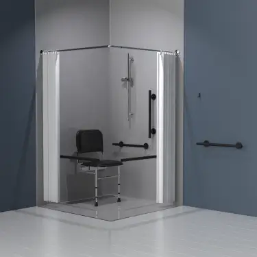 Click Here To Enlarge This Photo Of 321101&sol;MB Fitzroy of London Luxury Doc M Shower Pack &lpar;Stainless Steel&rpar; - Matt Black &lpar;RAL 9005&rpar;