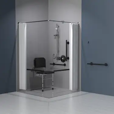 Click Here To Enlarge This Photo Of 321102&sol;MB Fitzroy of London Luxury Concealed Valve Doc M Shower Pack &lpar;Stainless Steel&rpar; with Concealed Fixings - Matt Black &lpar;RAL 9005&rpar;