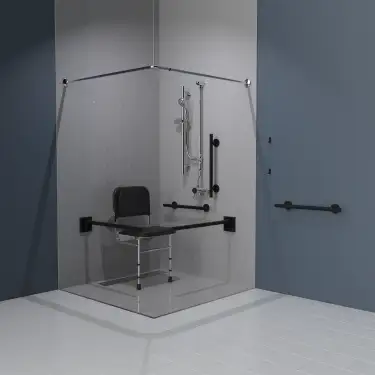 Click Here To Enlarge This Photo Of 321103&sol;MB Fitzroy of London Luxury Exposed Valve Doc M Shower Pack &lpar;Stainless Steel&rpar; with Concealed Fixings - Matt Black &lpar;RAL 9005&rpar;