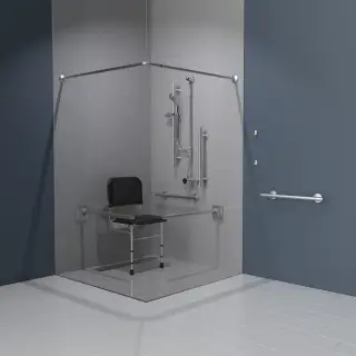321103&sol;SS Fitzroy of London Luxury Exposed Valve Doc M Shower Pack &lpar;Stainless Steel&rpar; with Concealed Fixings - Satin