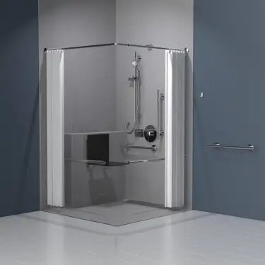 Click Here To Enlarge This Photo Of 321104&sol;SP Fitzroy of London Luxury Concealed Valve Doc M Shower Pack &lpar;Stainless Steel&rpar; with Concealed Fixings & Slimline Shower Seat -  Polished