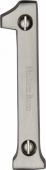 C1560 1-SN Heritage Brass Numeral 1 Face Fix 76mm &lpar;3"&rpar; Satin Nickel Finish