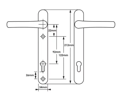 Click Here To Enlarge This Photo Of TSSHAN122LLC - TSS Lever&sol;Lever UPVC Multipoint Door Handles - 92mm PZ &lpar;Sprung&rpar; 122mm Screw Centres - Polished Chrome