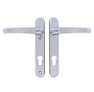 TSSHAN122LLC - TSS Lever&sol;Lever UPVC Multipoint Door Handles - 92mm PZ &lpar;Sprung&rpar; 122mm Screw Centres - Polished Chrome