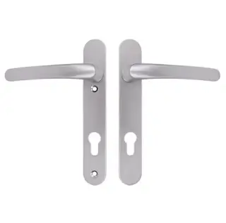 TSSHAN122LLS - TSS Lever&sol;Lever UPVC Multipoint Door Handles - 92mm PZ &lpar;Sprung&rpar; 122mm Screw Centres - Silver
