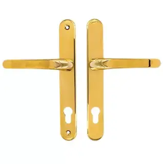 TSSHAN210LLB - TSS Lever&sol;Lever UPVC Multipoint Door Handles - 92mm PZ &lpar;Sprung&rpar; 210mm Screw Centres - Polished Brass