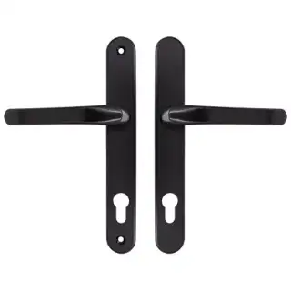 TSSHAN210LLBL - TSS Lever&sol;Lever UPVC Multipoint Door Handles - 92mm PZ &lpar;Sprung&rpar; 210mm Screw Centres - Black