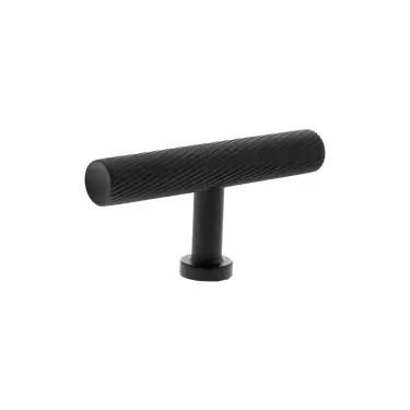Click Here To Enlarge This Photo Of MHCS1675MB - Millhouse Brass Paddington Spiral T-Bar Cabinet Knob Handle - Matt Black